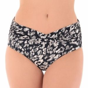 Cat Walk Printed Shirred Bikini Briefs